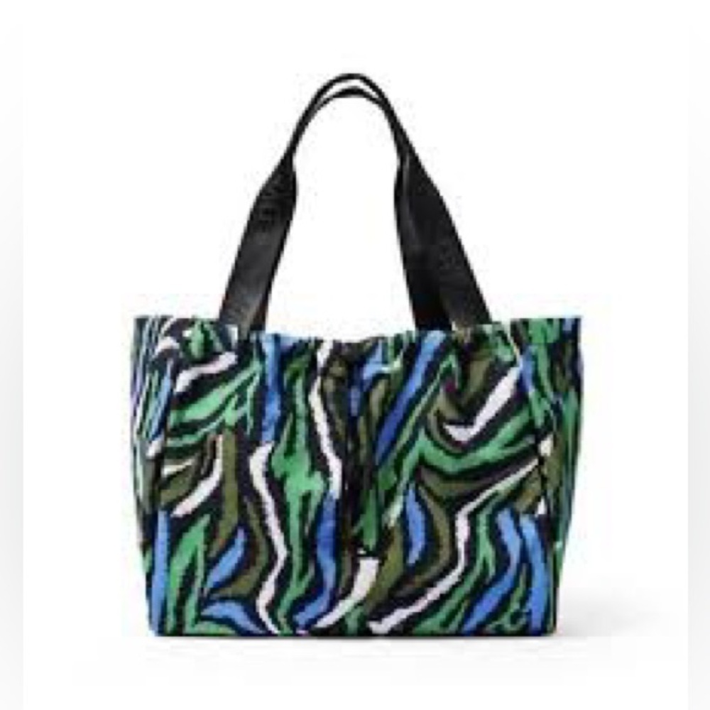NWT Diane Von Furstenberg DVF Target tote green zebra